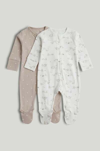 MOTHERCARE عبوة من قطعتين من ملابس النوم الأولى بسحاب