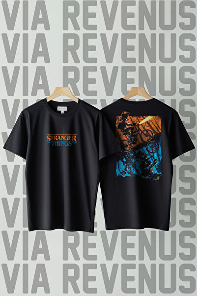 Vordevia Stranger Things Bicycle guler rotund Wide Fit Unisex tricou