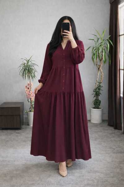 PREMİER VİE Tesettür Summer Solid Color Women's Dress