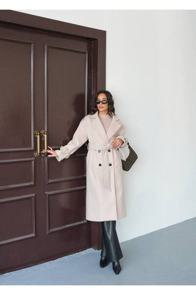 asur boutique Asur Boutique Women's Quality Belted Long Cashmere Coat