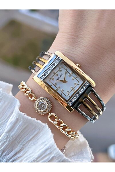 Ferrucci ساعة يد نسائية بتصميم ريبون ستيل 3 أتم مع ضمان لمدة عامين + سوار FK1...