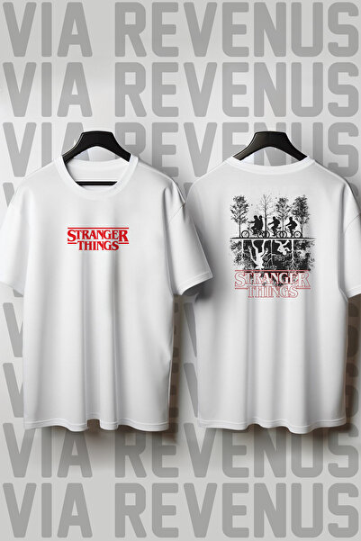 Vordevia Stranger Things Printed Crew Neck Wide Fit Unisex Tshirt