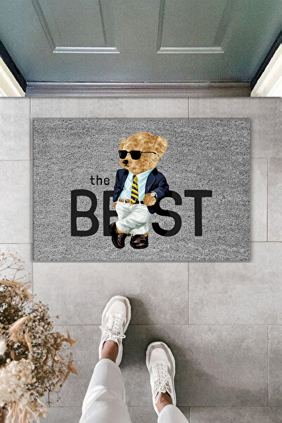 Rugmood سجادة مدخل حديثة مطبوعة رقميًا - تيدي بير ذا بيست - سجادة مدخل 70x45 سم