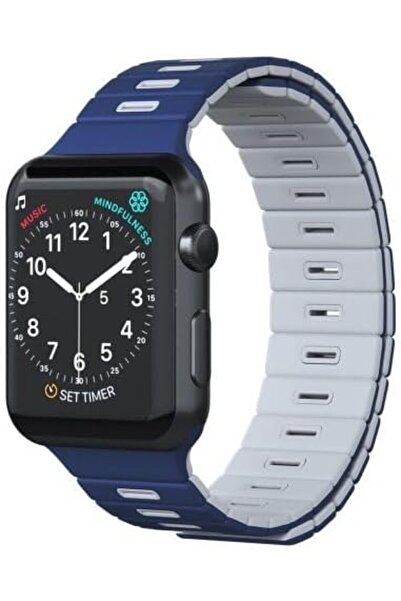 GOUİ Magnetic Wristband for Apple Watch, Blue/White