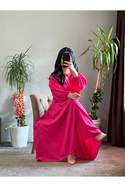 PREMİER VİE فستان من الفسكوز المحجبات – لون بسيط، تصميم مريح، للاستخدام اليومي