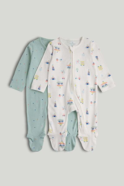 MOTHERCARE طقم بيجامات نوم بسحاب من قطعتين بنمط الكرنفال