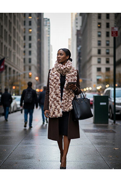 bi ters bi düz Elörgüsü Plush Scarf