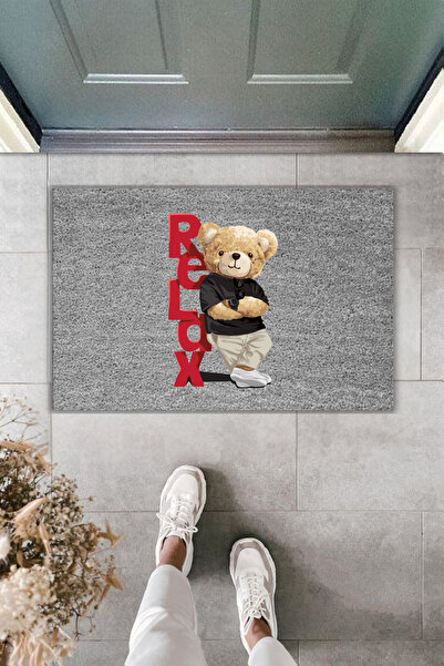 Rugmood Covoraș modern cu imprimare digitală - Teddy Bear Relax - Covoraș pen...