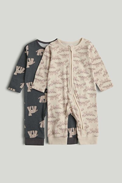 MOTHERCARE طقم من قطعتين من ملابس النوم بدون أقدام وسحّاب
