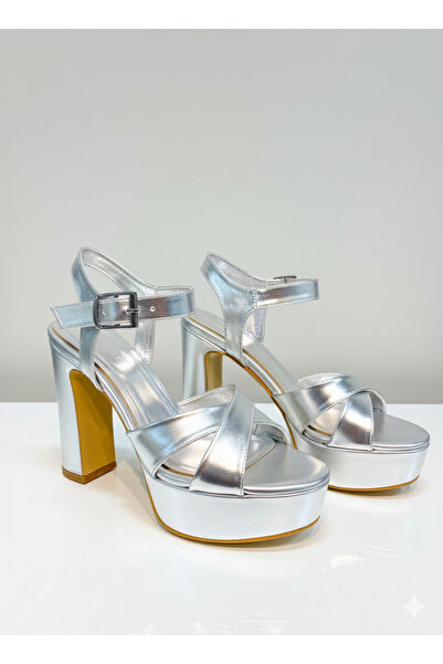 guijarro Pantofi de damă cu toc gros cu platformă, cu toc înalt de 13 cm, pan...