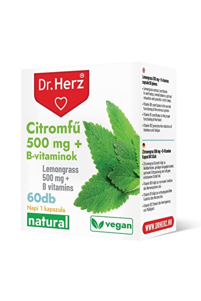Dr Herz Capsulă vegană cu lemongrass 500 mg + vitamina B 60 bucăți