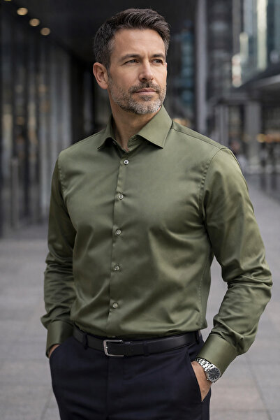 Daniel Bessi Cămașă pentru bărbați, cu mânecă lungă, slim fit, 100% bumbac, f...