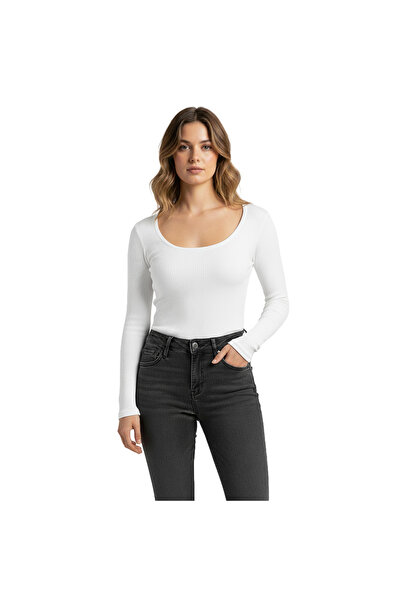 NERTH STYLE U Neck Slim Fit Flexible Combed Cotton Blouse Tshirt