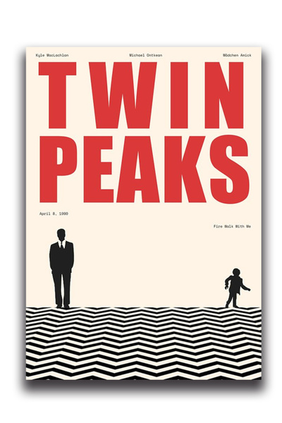 Taranist Kağıt Poster - Twin Peaks Minimal Poster - Sinema Afişi