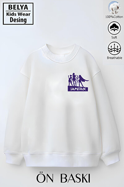 Belya Kids Wear Full Pattern Oversized Girls' Cotton Cotton 3-Thread Fabric K...