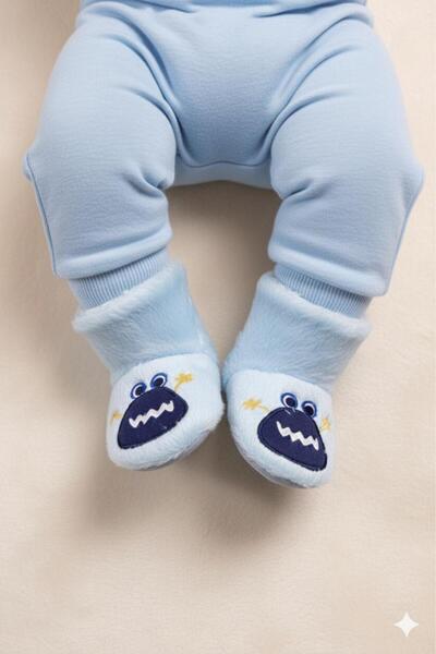 Numix Baby Kids Çocuk Panduf, Bebek Ev Botu, Çizgi Karakter Desenli, Kaymaz T...