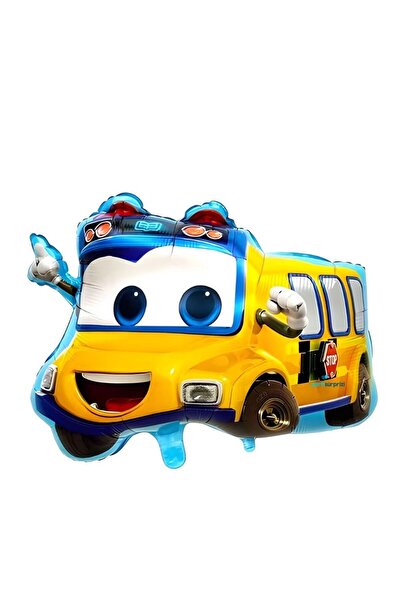 parti sürprizi Smiling Bus Shaped Foil Balloon 1 Piece