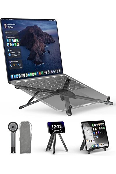 The Bros Portable Laptop Stand for Desk & Travel, Magnetic Phone Holder Tripo...