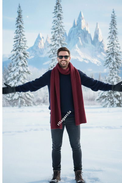 Ritagarcia Thessaloniki Men's Knitted Scarf - Long Thick Winter Unisex