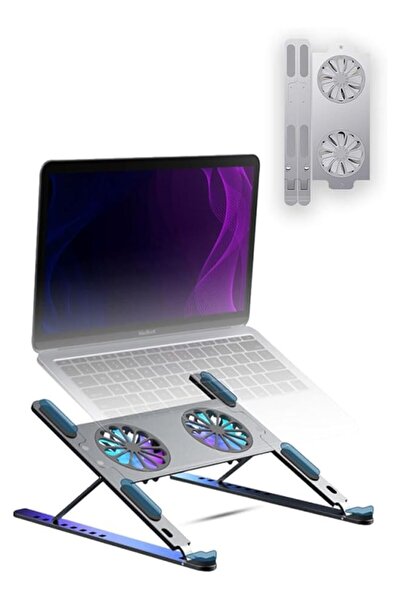 The Bros 2 in 1 Foldable Laptop Stand with Built-in Cooling Fan - Portable, E...