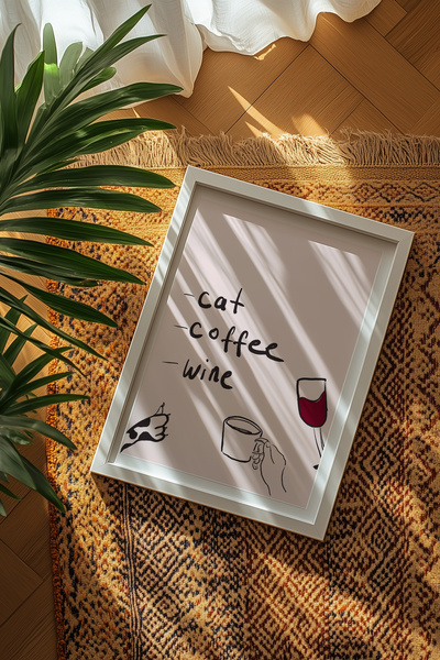 Taranist Kağıt Poster - Music And Wine Is Always A Good Time - Tipografi Poster