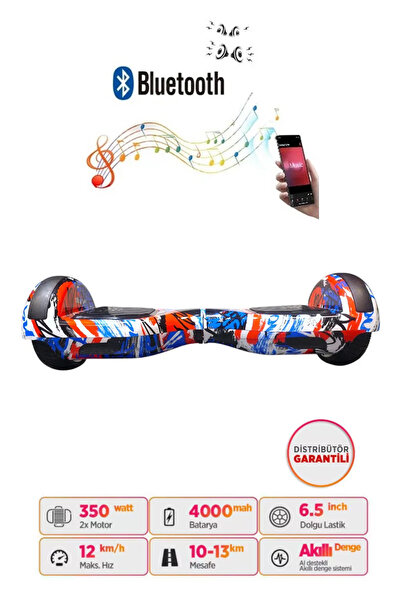 CityMate Hoverboard Elektrikli Kaykay Scooter Bluetooth Hoparlörlü 6.5 inch D09