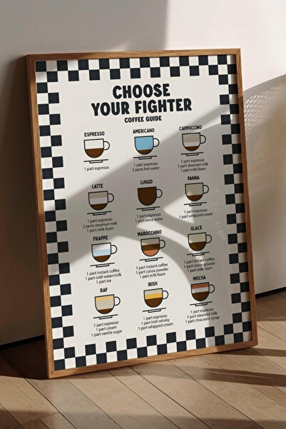 Taranist Kağıt Poster - Choose Your Fighter Coffee Types - Kahve Çeşitleri Po...