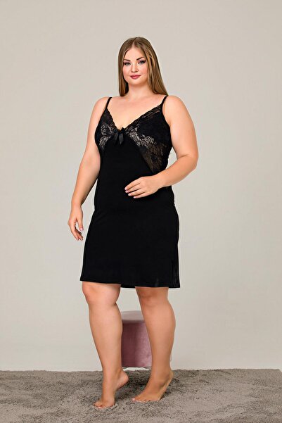REN Women's Black Plus Size Fantasy Nightgown, Viscose Fabric