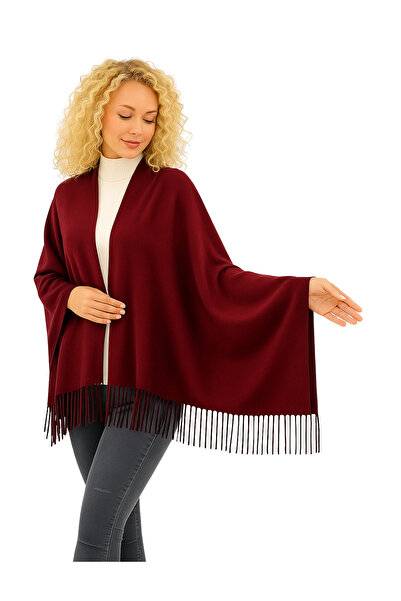 marufshop 1 Piece Women's Plus Size Extra Soft Textured Tassel Detailed Winte...