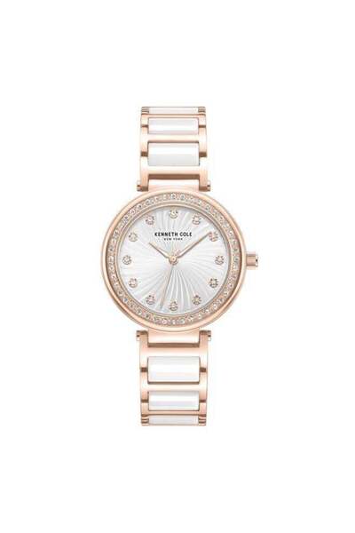 Kenneth Cole ساعة نيويورك مودرن كلاسيك النسائية مقاس 34 مم بمينا فضي وستانلس ...