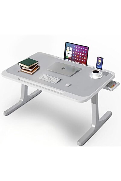 The Bros Foldable Laptop Desk for Bed: Laptop Table with Drawer, Portable Lap...