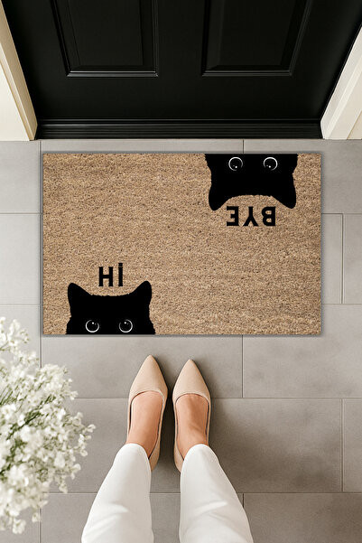 Dormot Covoraș modern cu imprimare digitală - Hi, Bye pisică - Covoraș pentru...