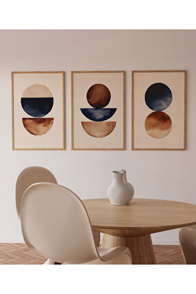 woodhomeworks 3 Piece Abstract Painting with Wooden Frame