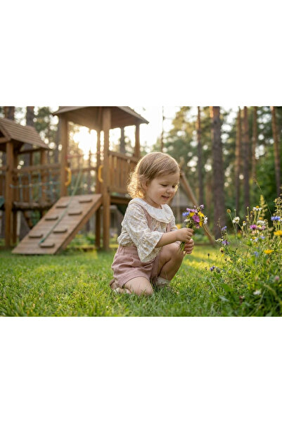 KİNDKİDSTR Pudra 2'li Salopet Takım