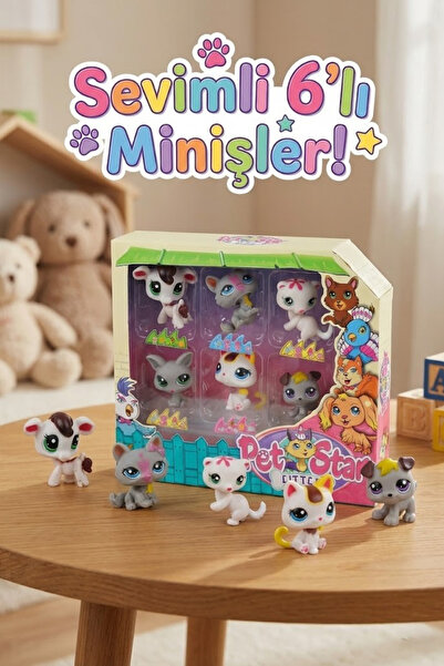 craftivio Little Pet Star Sevimli 6'lı Miniş Figür Seti - Hayvan Arkadaşları ...