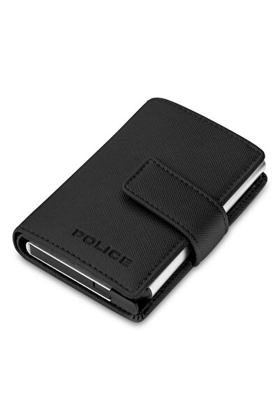 Police Javlon Vegan Leather & Alloy Men's Automatic Card Case, RFID Safe