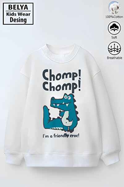 Belya Kids Wear Full Pattern Oversized Boys' Cotton Cotton 3-Thread Fabric Cr...