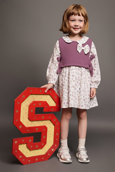 Magu Φόρεμα για κορίτσια με βαμβακερό σχέδιο λουλουδιών – Λεπτομέρεια από πλε...