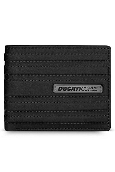 Ducati Corse Linea Black Leather Wallet for Men