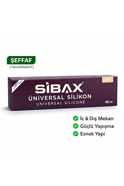 NO BRAND SİBAX Universal Silikon Şeffaf 40 ml | Güçlü Yapışma | İç & Dış Mekan