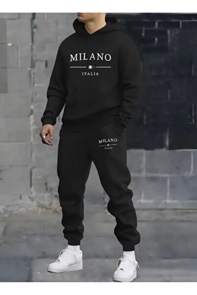 FUFLUNS Milano Italia Printed Unisex Women/Men Hooded Oversized Bottom/Top Tr...