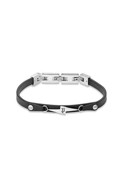 Police Strike Black Leather Bracelet Lightning Motif for Bold, Unapologetic S...