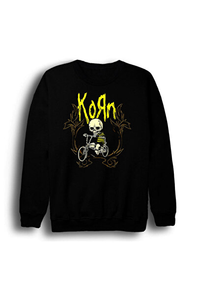fame-stoned Korn Music Band Printed Unisex 100% Cotton Crew Neck Black Sweats...