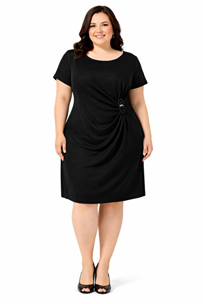 NAR ÇİÇEĞİ GİYİM Broş Detaylı Simli Abiye