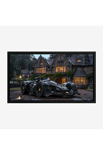Tajridhome لوحة سيارات - سيارة رياضية سوداء - خلفية منزل كلاسيكي - درامي - لو...