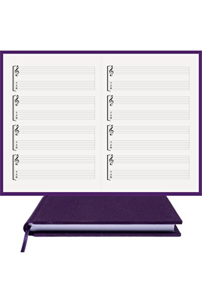 BİDEFTER Guitar Note Book Left - 100% Handmade with Tab Key, Hand Sewing, 202...