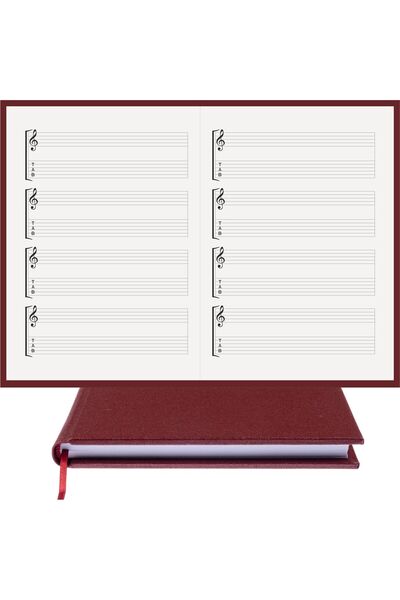 BİDEFTER Guitar Note Book with Left and Tab Keyed 100% Handmade, Hand Sewing,...