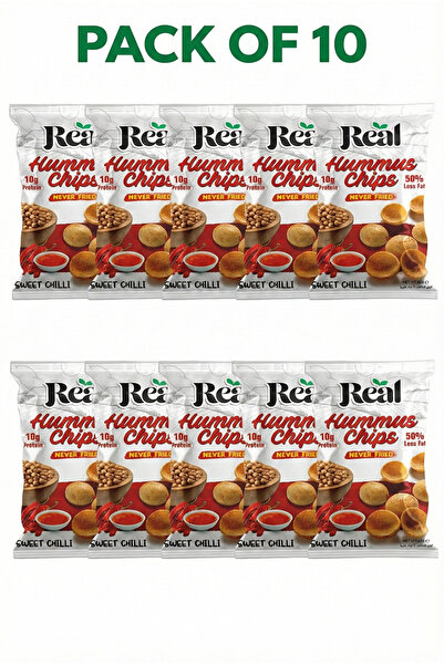REAL رقائق الحمص الحلوة بالفلفل الحار - 10 غرام بروتين، 50% دهون أقل، عبوة 60...