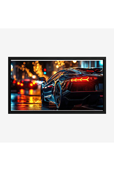 Tajridhome لوحة سيارات - سيارة رياضية - أضواء المدينة - ديناميكي - لوحات فن ع...