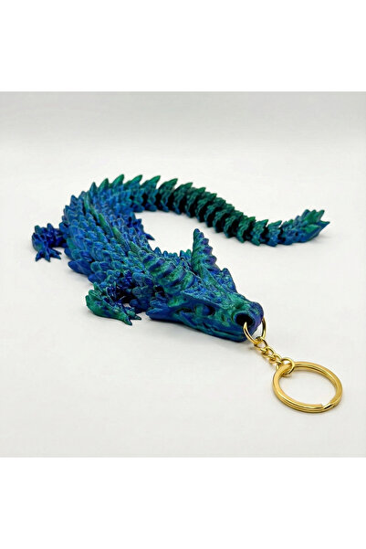 Atatuğ Hediyelik Magic Color-Changing Moving Dragon Fidget Keychain - Silk Gr...